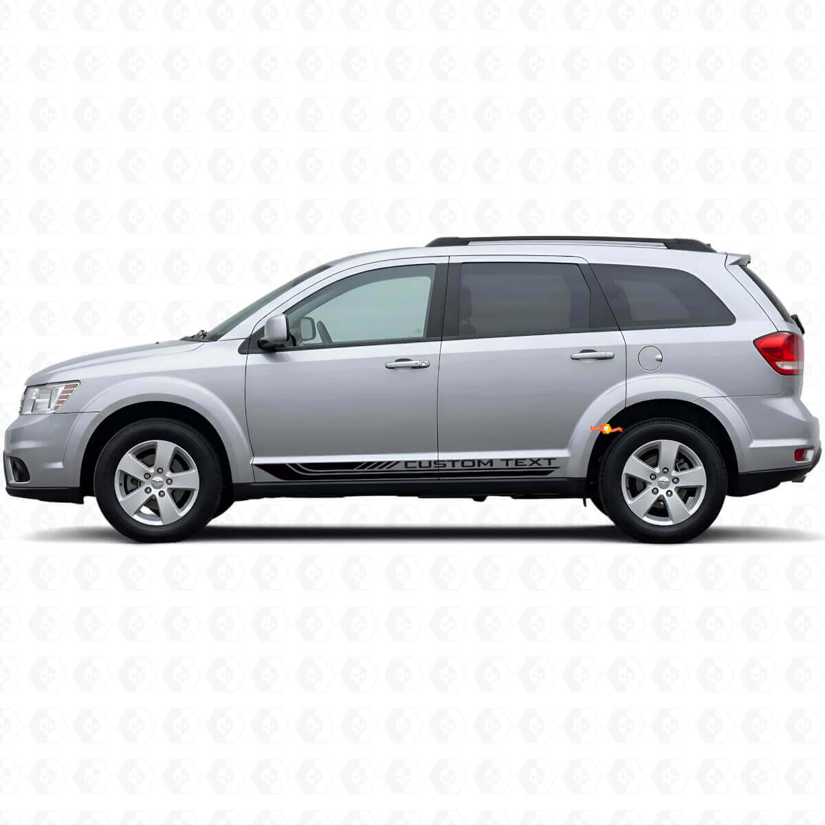 Autocollant en vinyle à rayures courbées à damier pour bas de caisse Dodge Journey 2009-2020