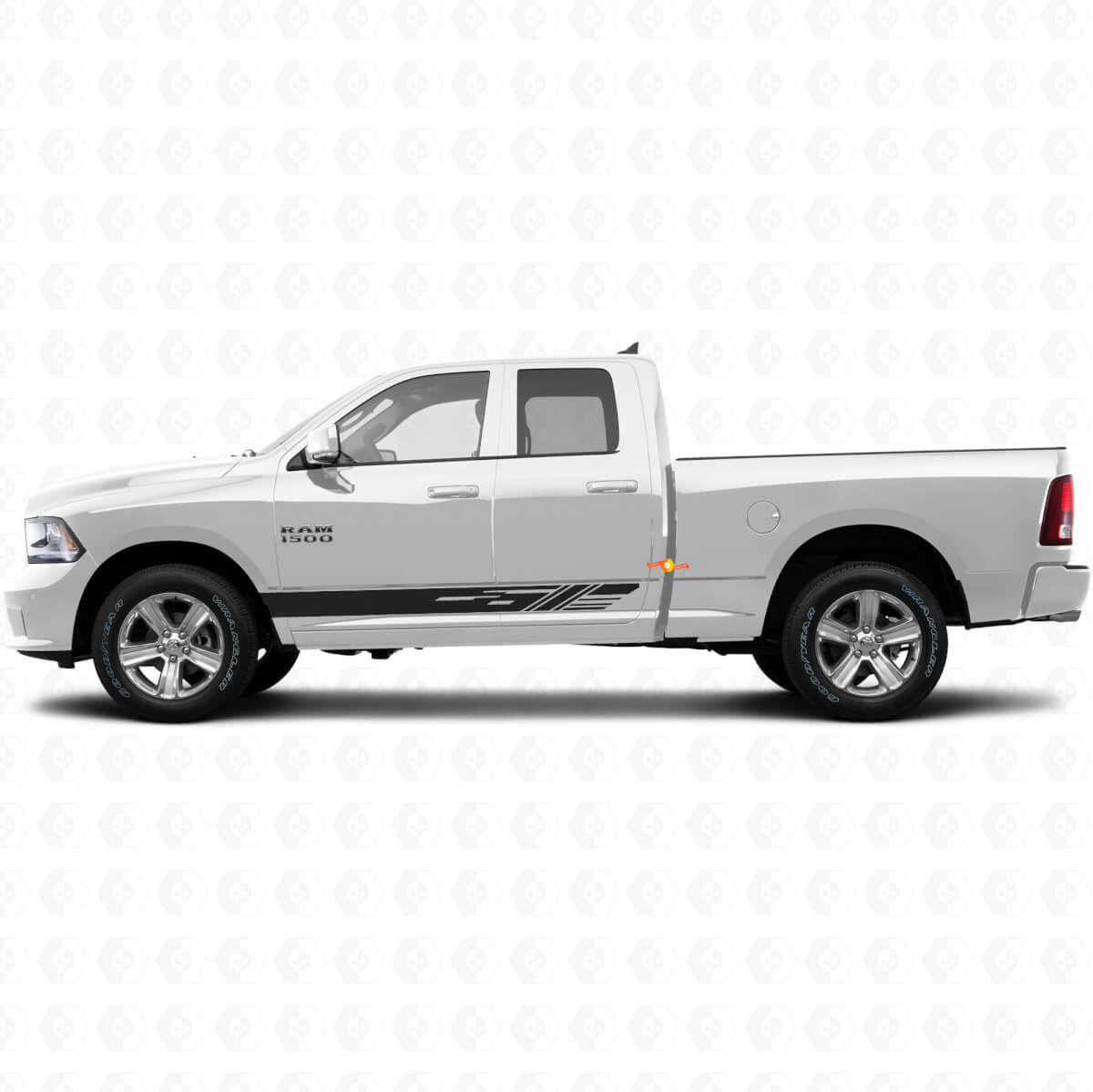 Autocollant Vinyle Décoré à Rayures Pour Bas de Caisse Dodge Ram 1500 2011-2018