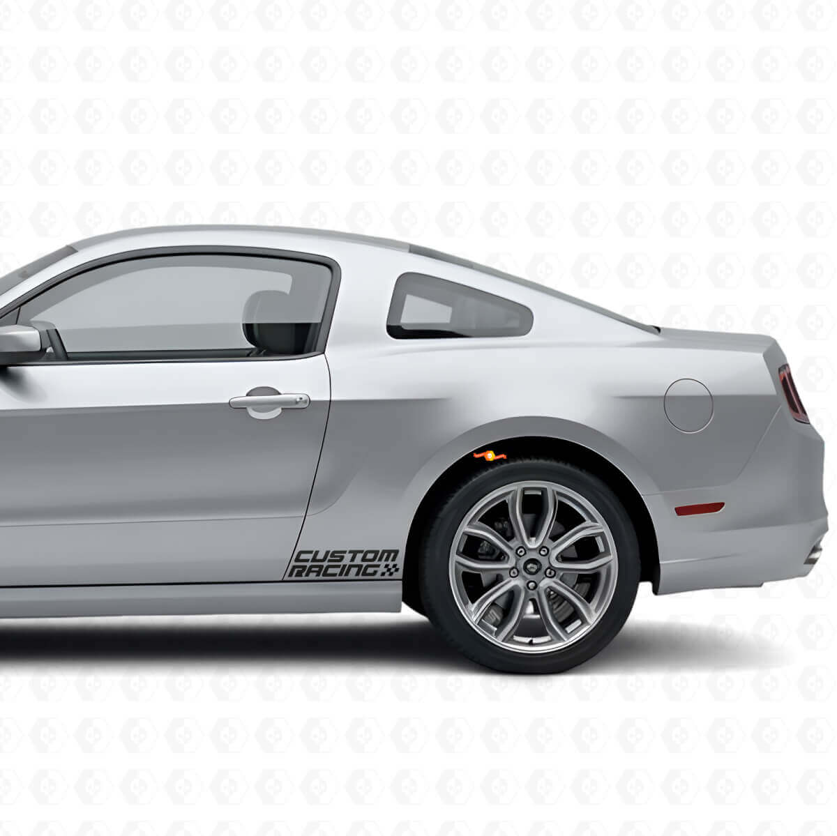 Kit d’autocollants latéraux en vinyle style damier de course pour Musclecar 2010-2020