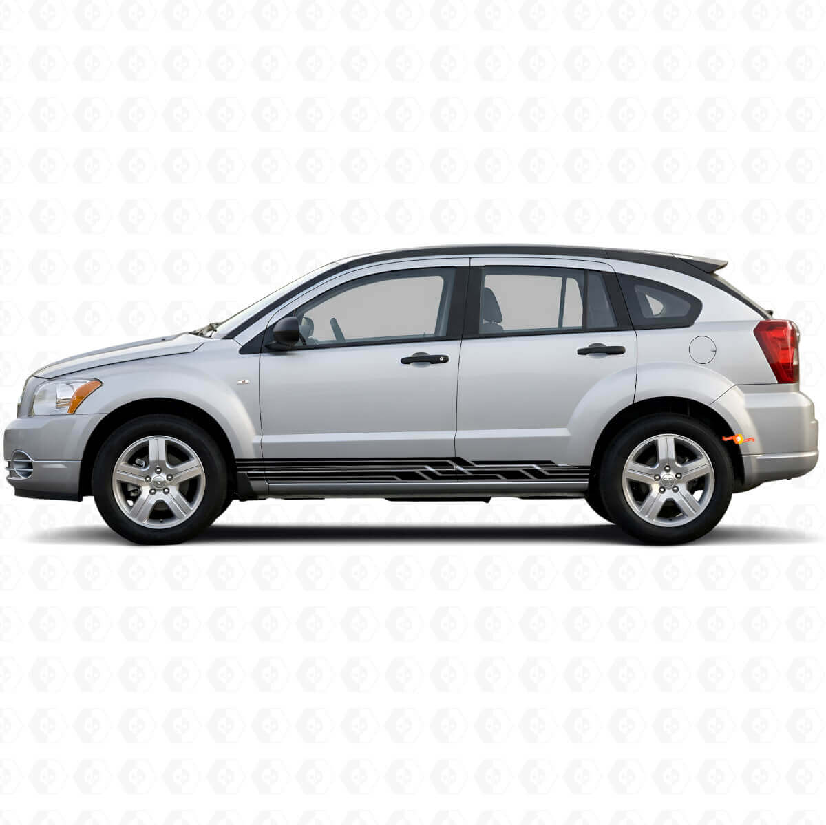 Autocollant en vinyle pour porte avec panneaux latéraux à bandes courbées entrelacées pour Dodge Caliber 2007-2012