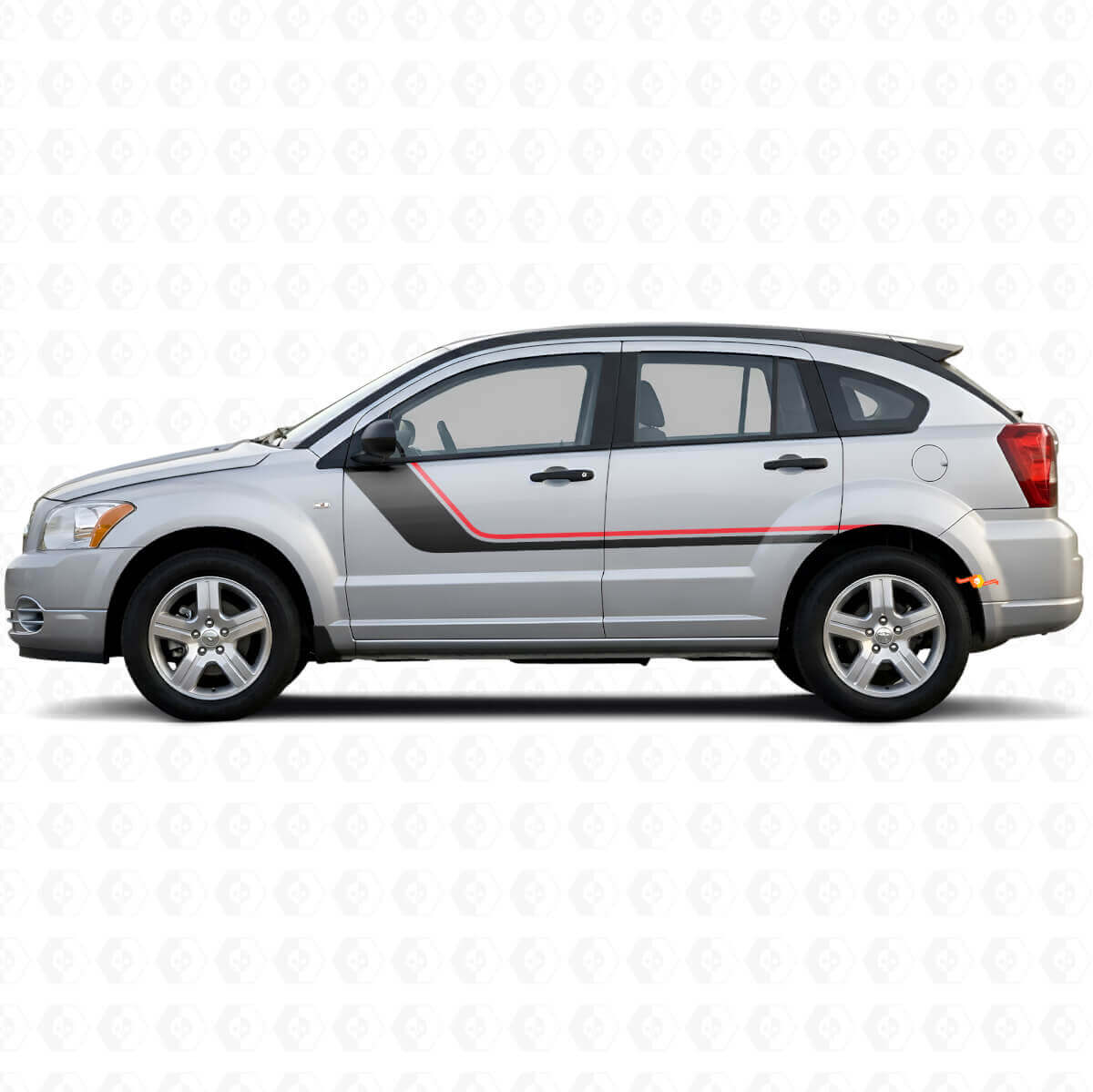 Autocollant Vinyle Bandes Jumelles Latéral de Porte pour Dodge Caliber 2007-2012