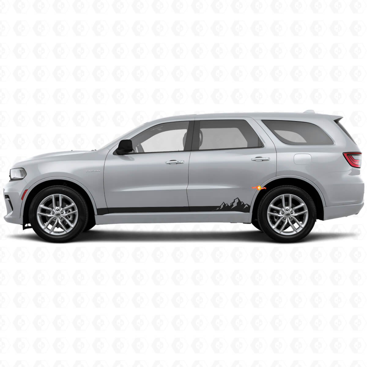 Vinyle Autocollant Bas de Caisson à Rayures Fines Montagnes pour Dodge Durango 2011+