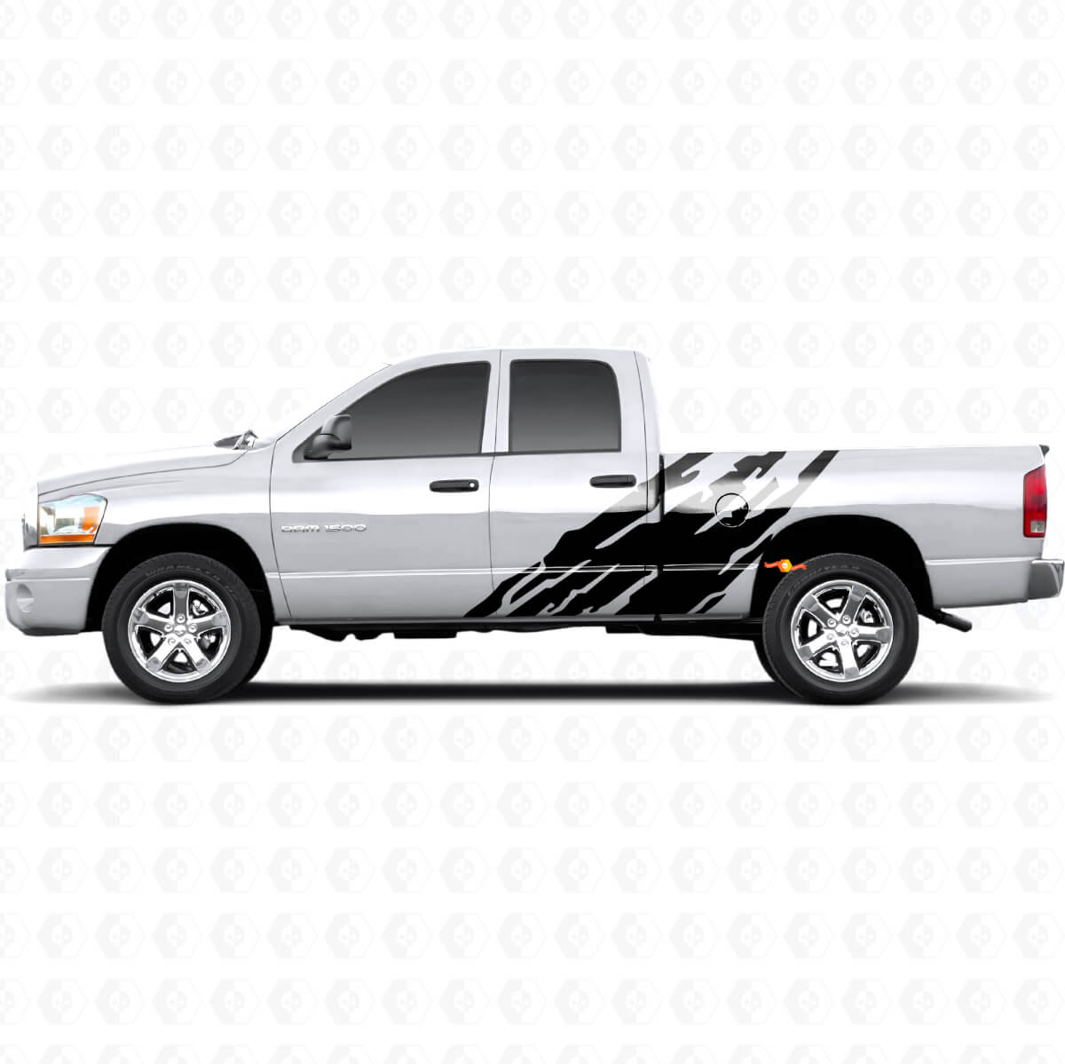 Décalcomanie latérale en vinyle motif éclaboussures de boue pour Dodge Ram 1500 2002-2008