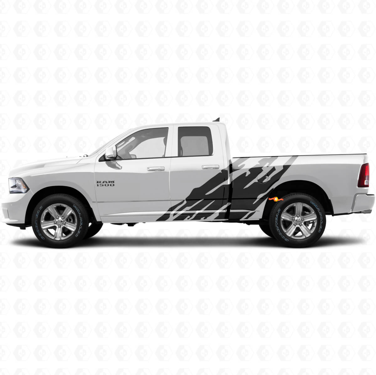 Autocollant latéral en vinyle effet éclaboussures de boue pour Dodge Ram 1500 2011-2018