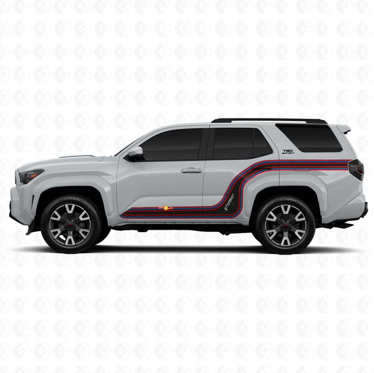 Autocollants Latéraux en Vinyle à Lignes de Course Courbées Pour Toyota 4Runner