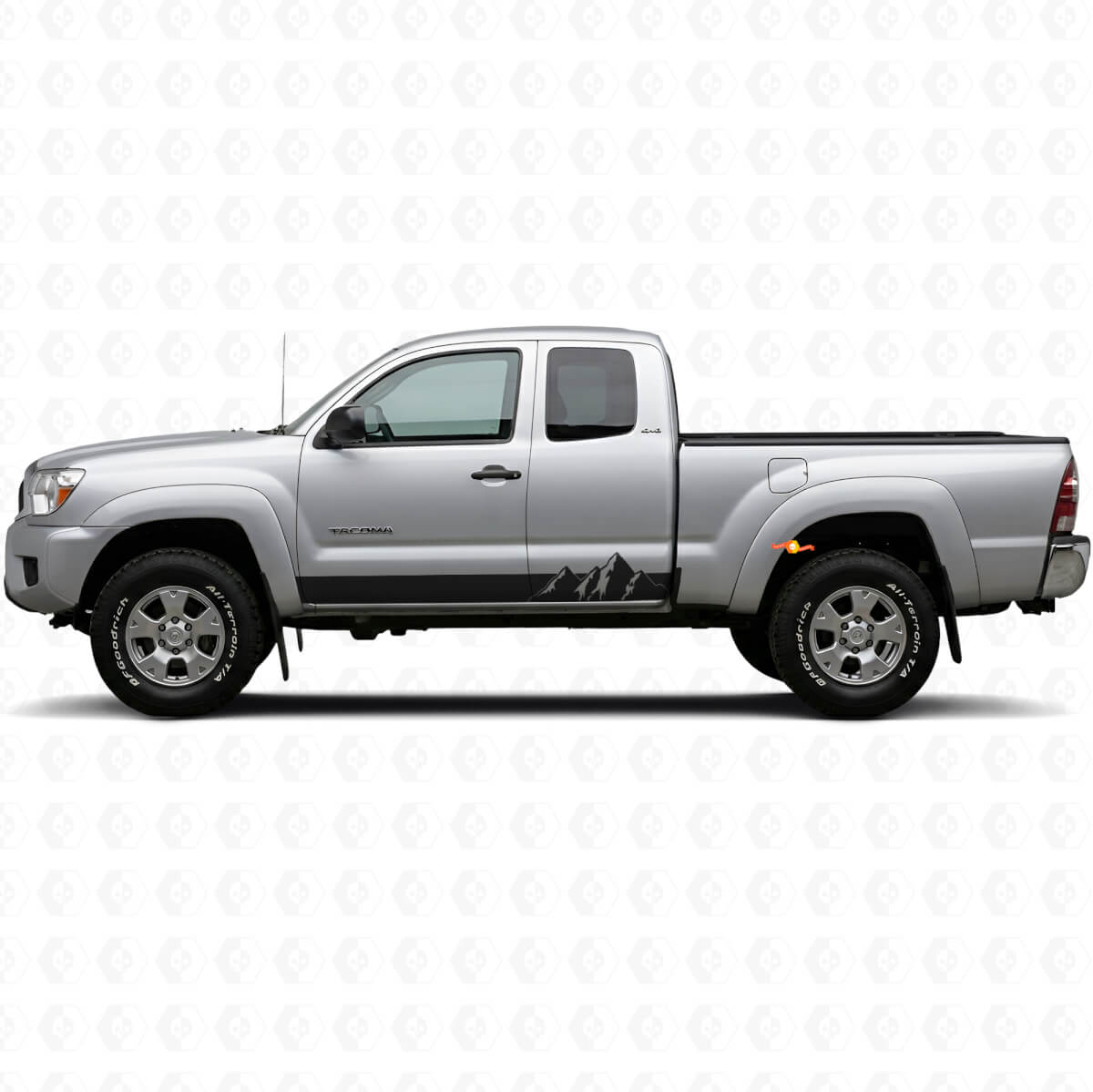 Autocollant en vinyle bandes larges montagnes pour bas de caisse Toyota Tacoma 2004-2015