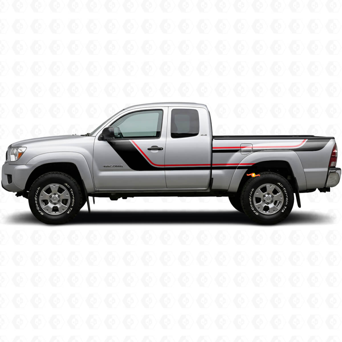 Kit de décalcomanies en vinyle à doubles bandes pour portes et côtés arrière pour Toyota Tacoma 2004-2015