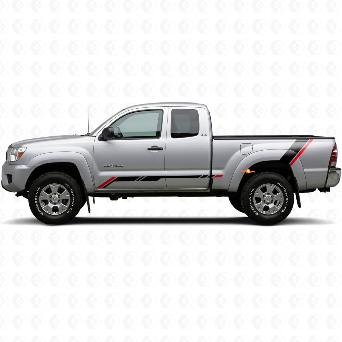 Kit d'autocollants en vinyle à rayures jumelles pour porte et aile arrière pour Toyota Tacoma 2004-2015