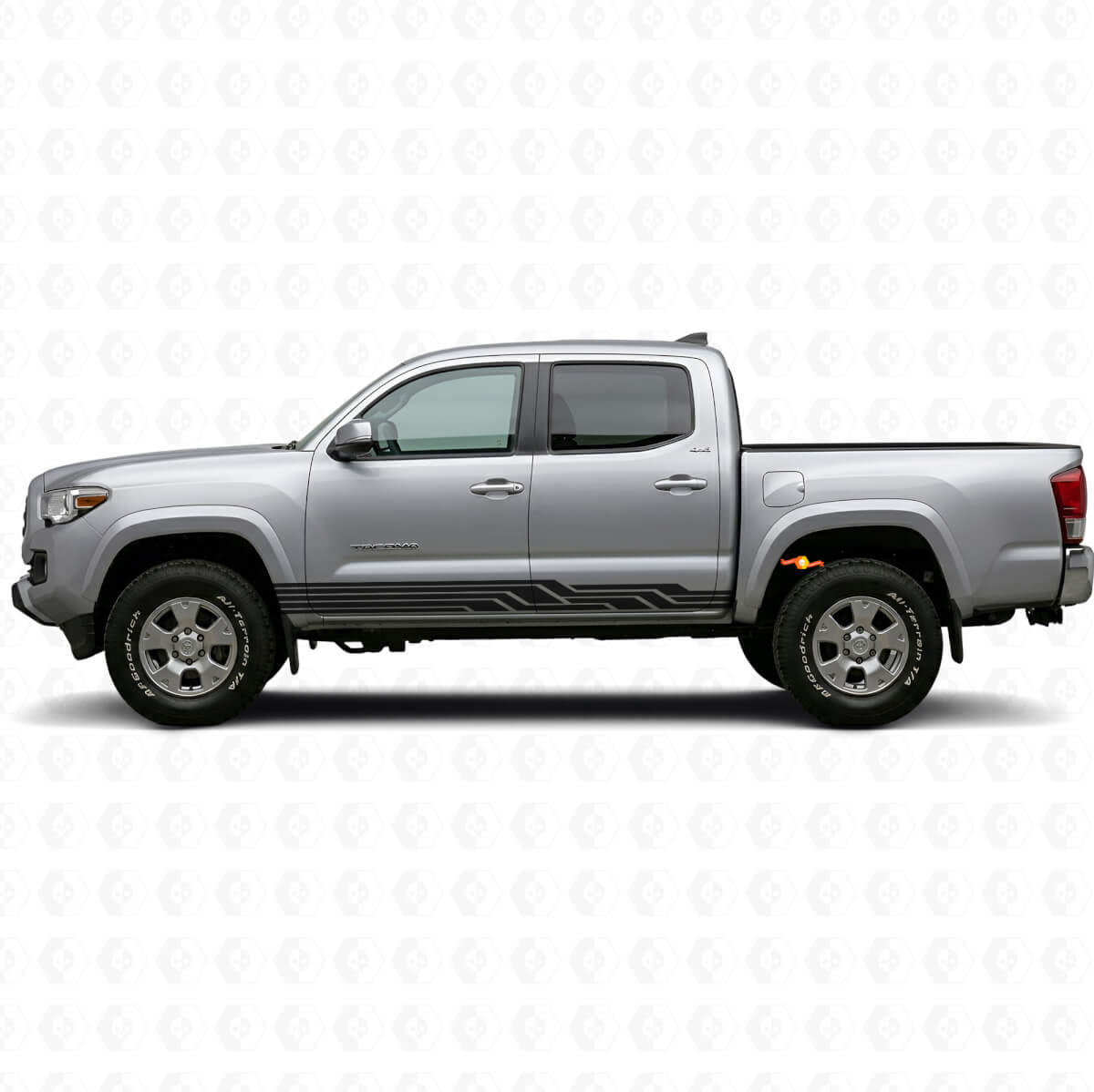 Autocollant en vinyle pour bas de caisse avec bandes courbes entrelacées pour Toyota Tacoma 2015-2023