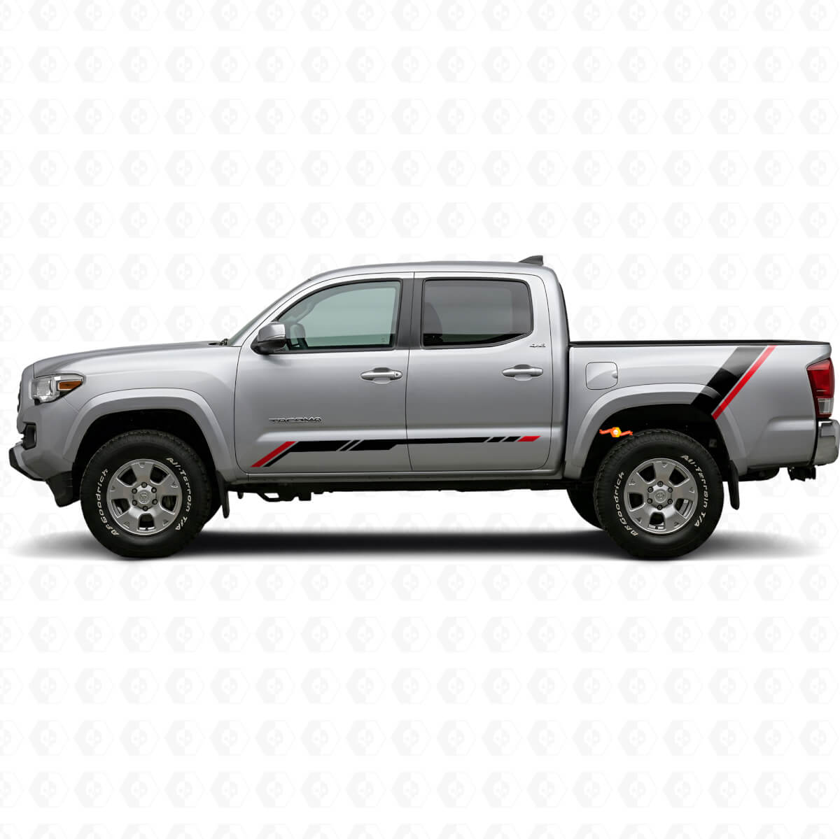 Kit d’autocollants en vinyle rayures jumelles pour porte et aile arrière pour Toyota Tacoma 2015-2023