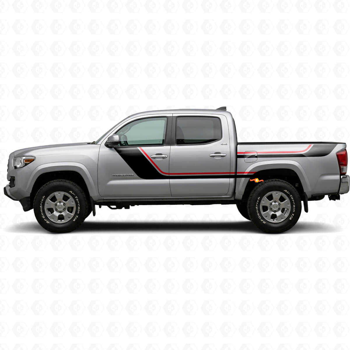 Kit de décalcomanies en vinyle à rayures jumelles pour porte et côté arrière pour Toyota Tacoma 2015-2023