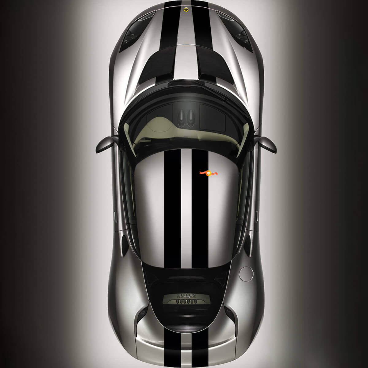 Kit de décalcomanies en vinyle à bandes jumelles pour capot, toit, coffre pour Lotus Elise 2008