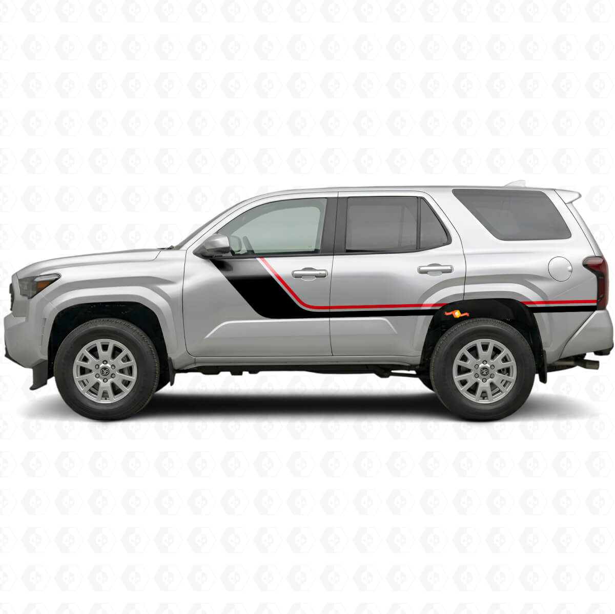 Kit de décalcomanies en vinyle latérales à bandes jumelles pour Toyota 4Runner 2024+