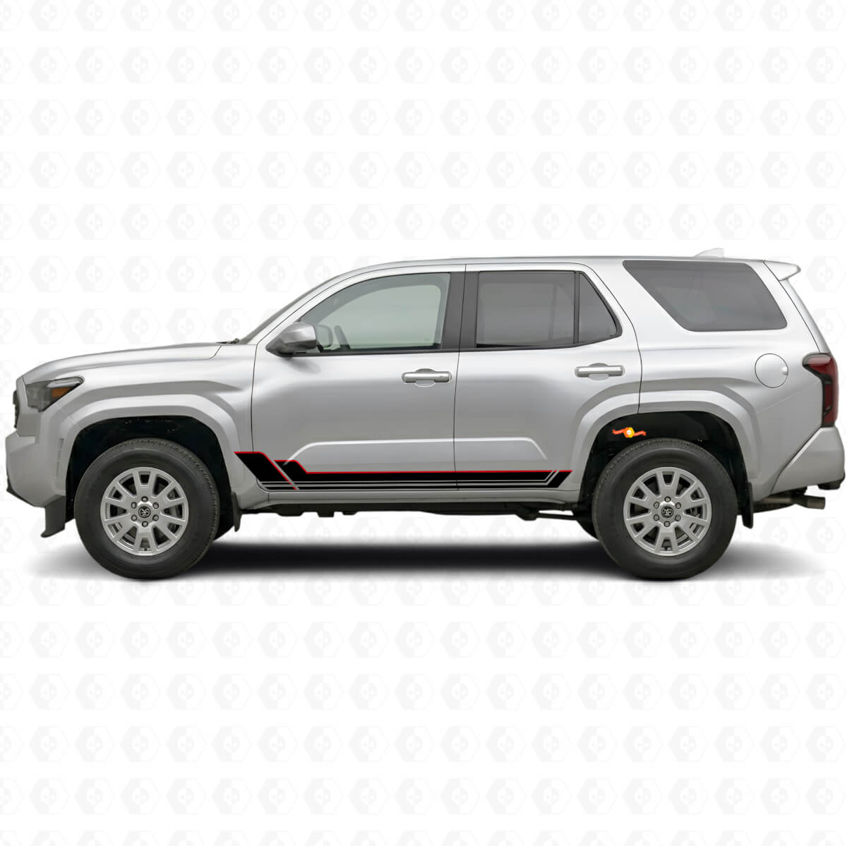 Kit d'autocollants en vinyle à bandes jumelles pour bas de caisse Toyota 4Runner 2024+