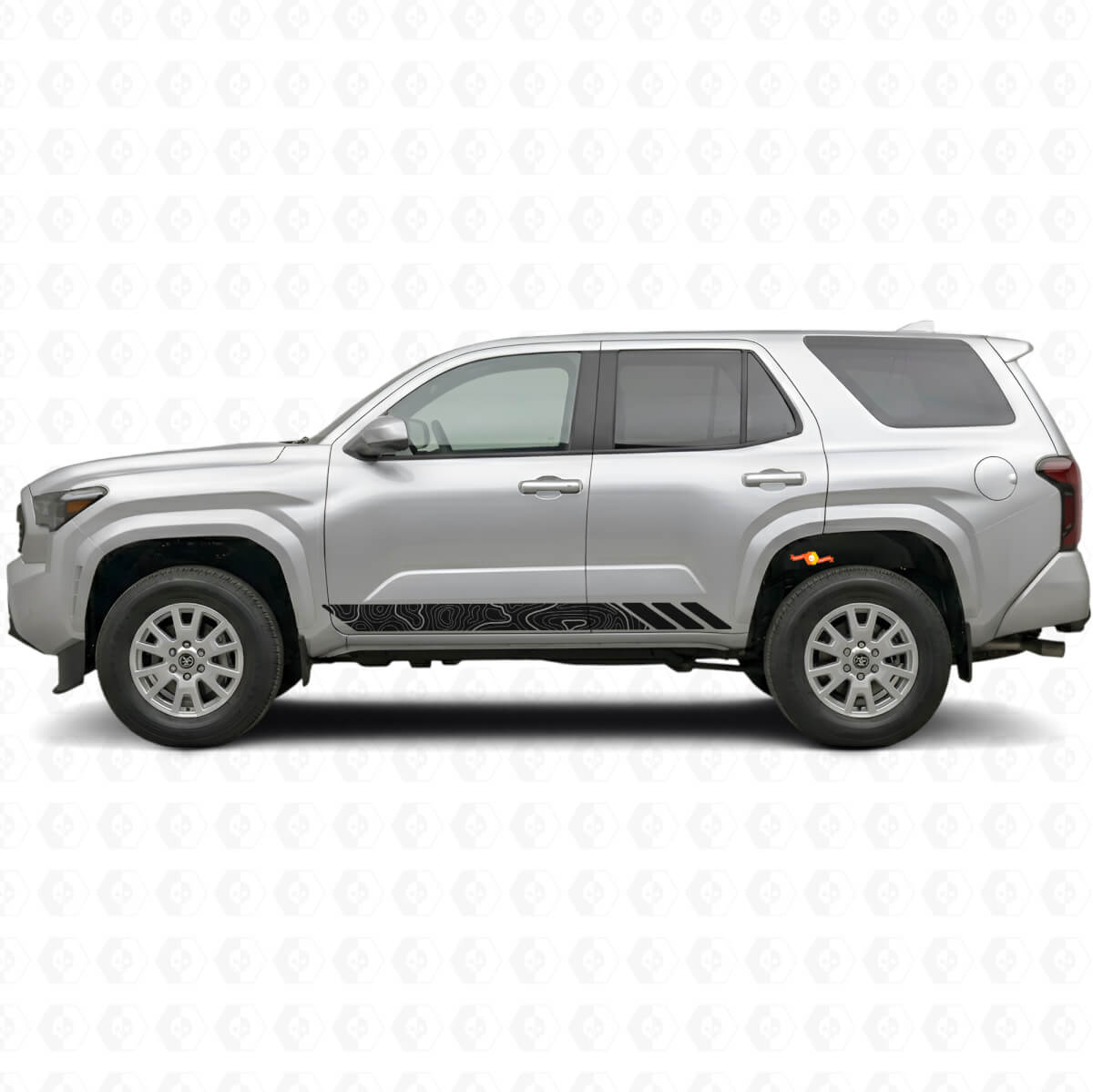 Décalcomanie Vinyle à Rayures Style Topographique pour Portières Toyota 4Runner 2024+