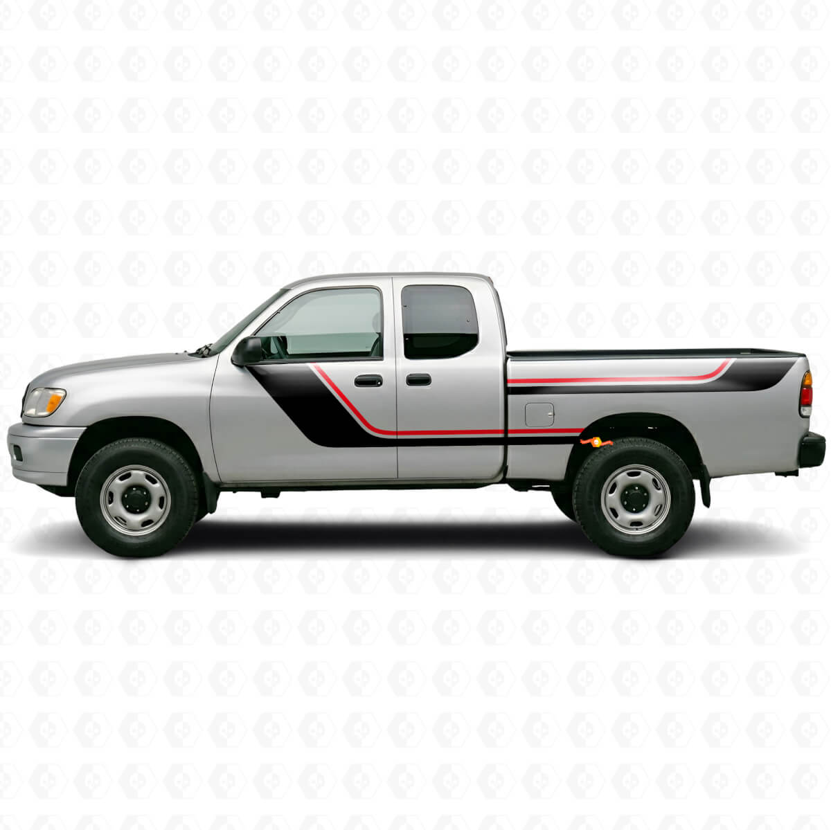Kit d'autocollants vinyle bandes jumelles pour les portes et côtés arrière pour Toyota Tundra 1999-2006