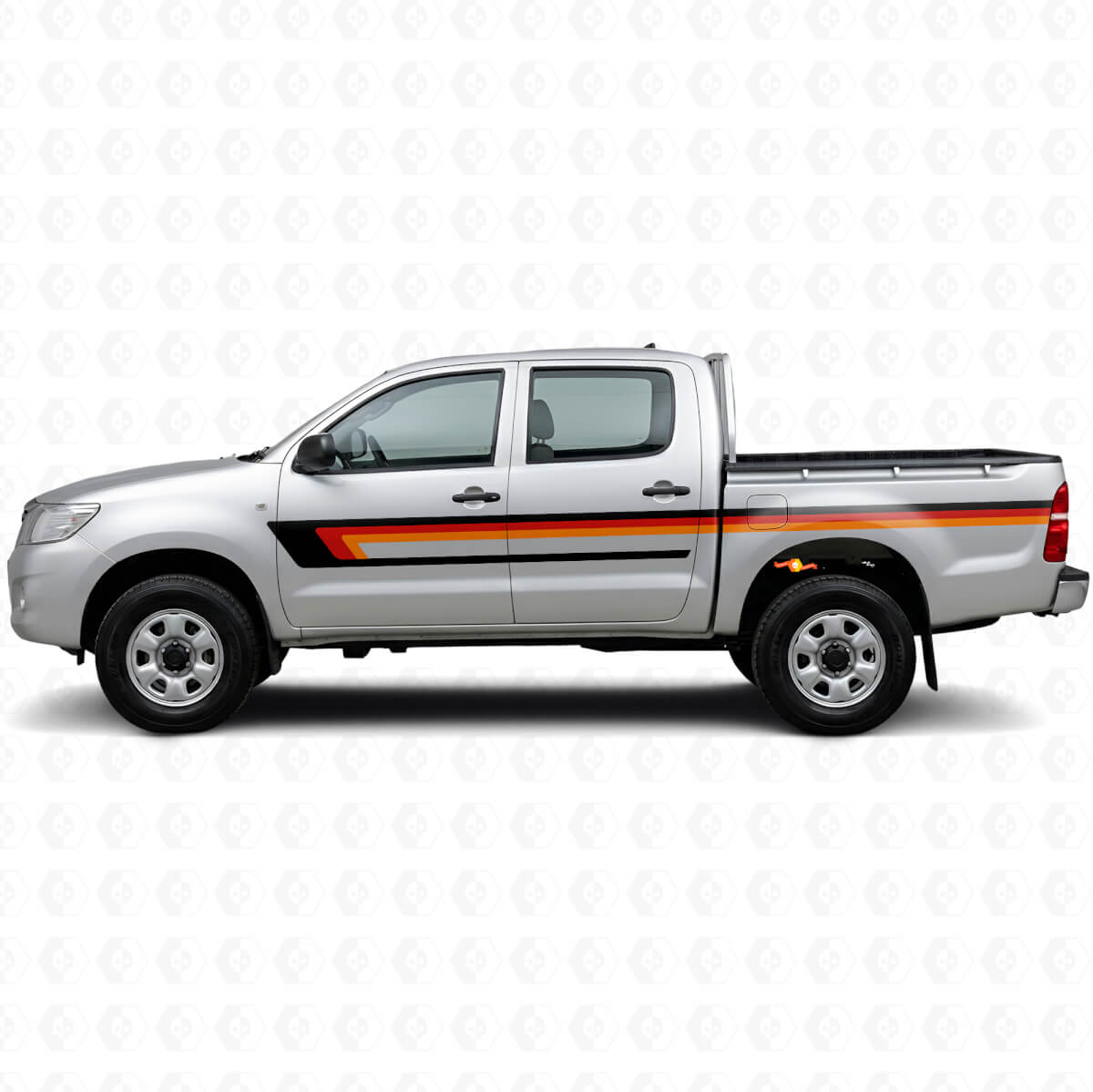 Autocollant vinyle bandes triples latérales pour porte Toyota Hilux 2004-2015