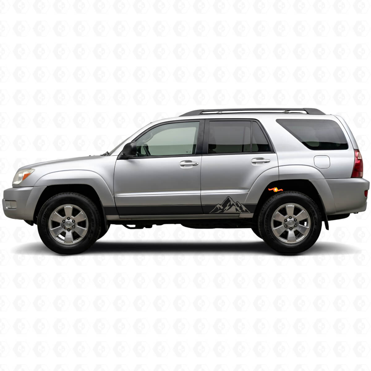 Autocollant en vinyle bandes larges montagnes pour bas de caisse Toyota 4Runner 2002-2009