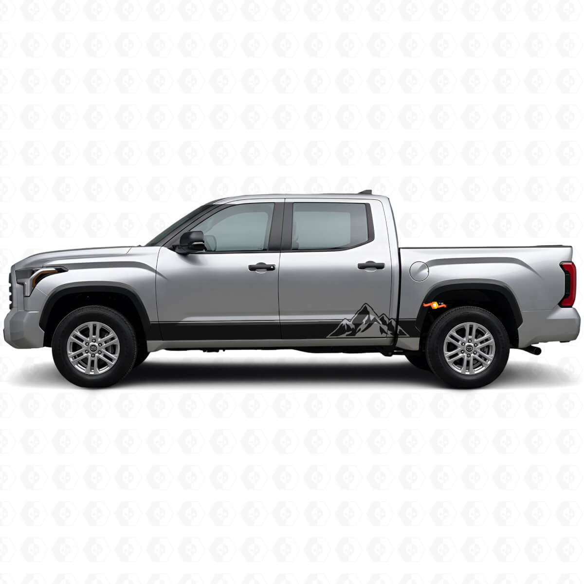 Kit d'autocollants vinyle bandes style montagnes pour bas de caisse Toyota Tundra 2022+