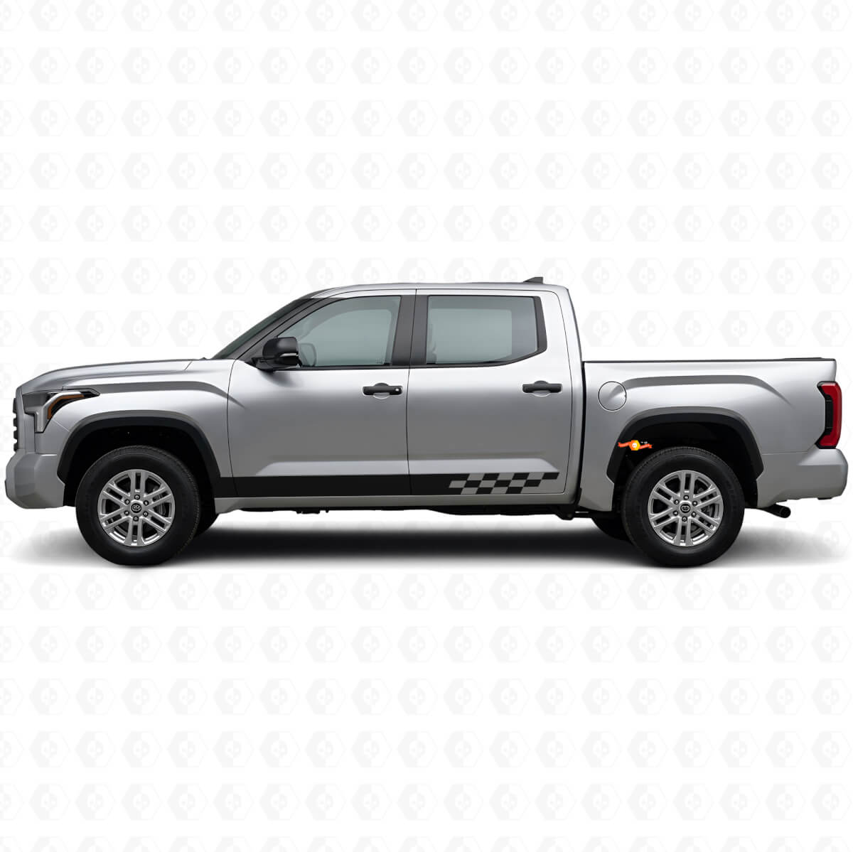 Autocollant en vinyle à bandes à damier pour bas de caisse Toyota Tundra 2022+