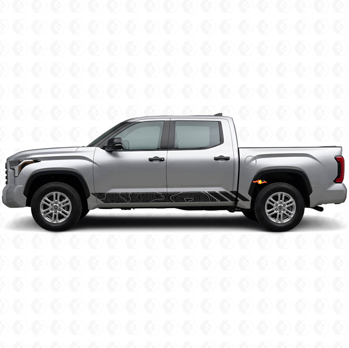 Autocollant en vinyle à rayures de style topographique pour portes Toyota Tundra 2022+