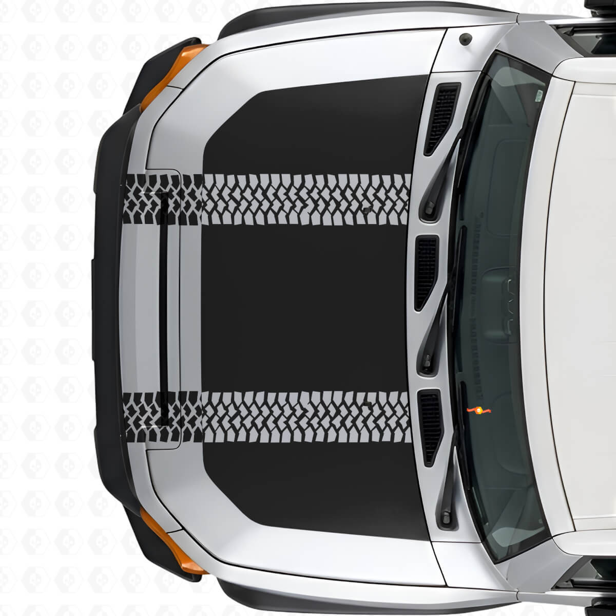 Autocollant vinyle capot noir avec trace de pneu pour Toyota FJ Cruiser