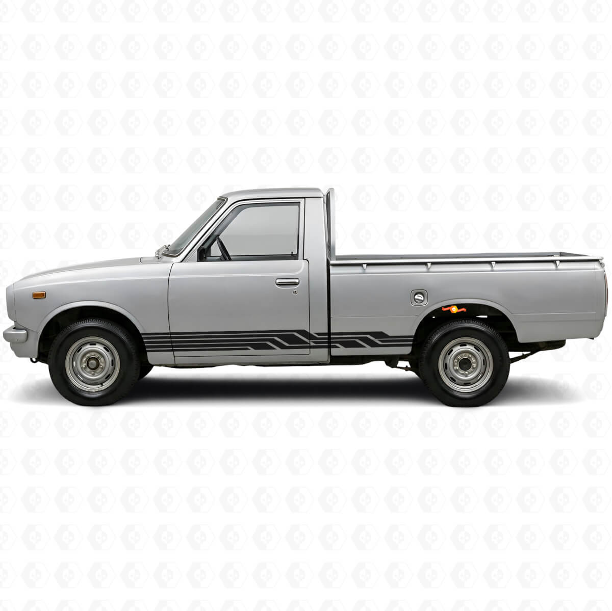 Autocollant en vinyle à bandes entrelacées pour bas de caisse Toyota Hilux 1968-1972