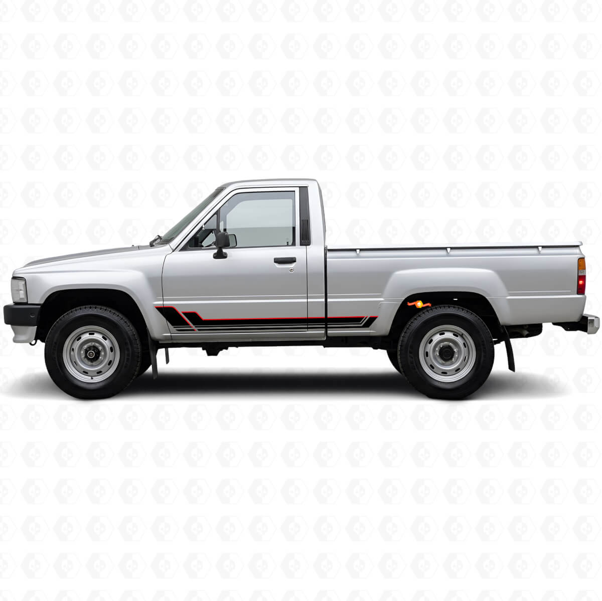 Kit de décalcomanies en vinyle à bandes doubles pour bas de caisse Toyota Hilux 1983-1988