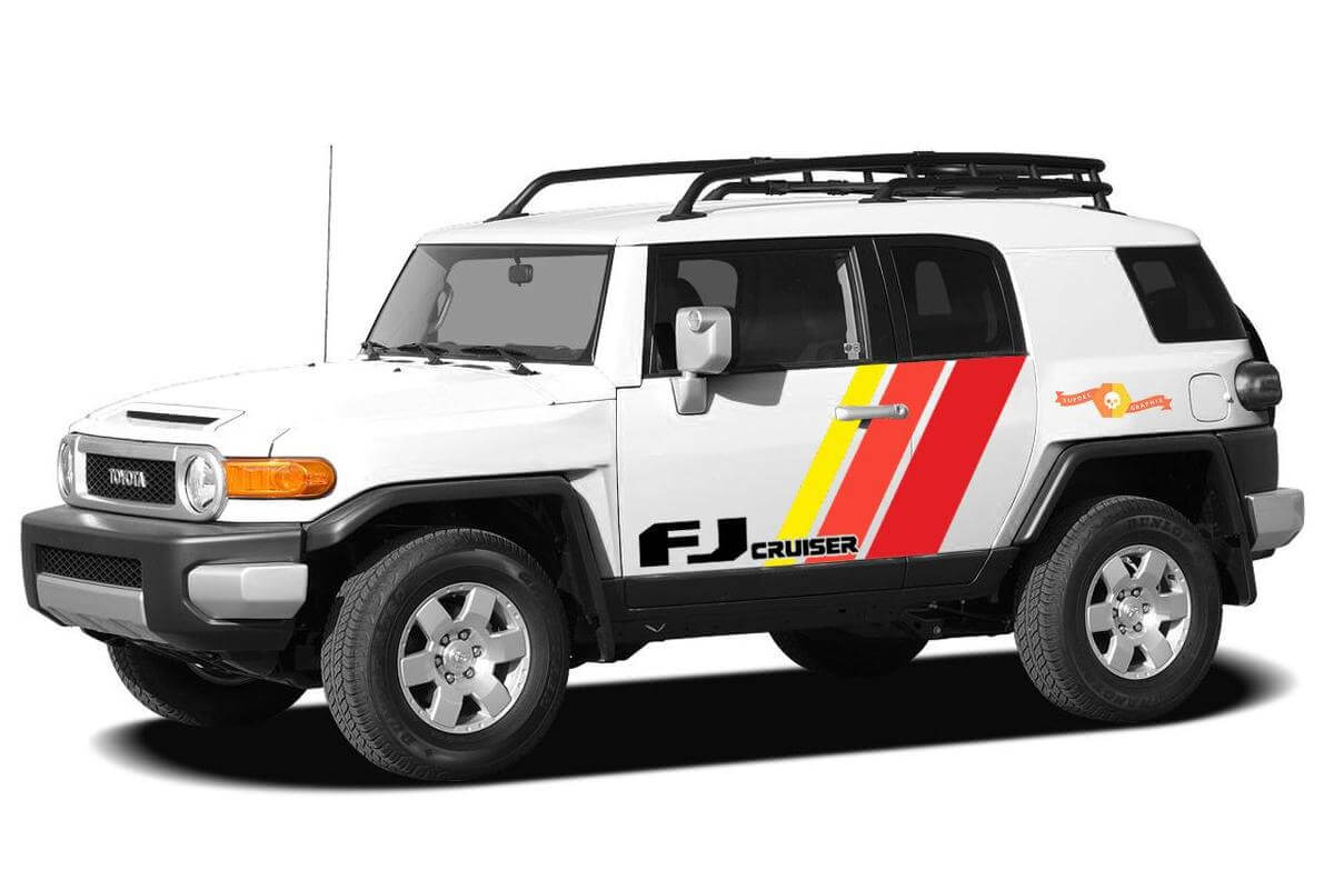 Kit d'autocollants vinyle de bandes de porte style vintage avec logo pour Toyota FJ Cruiser