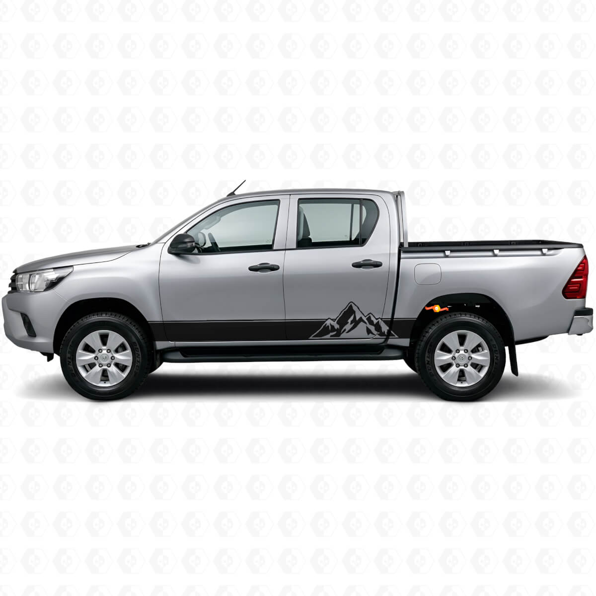 Kit de décalcomanies en vinyle style montagnes pour bas de caisse Toyota Hilux 2015+