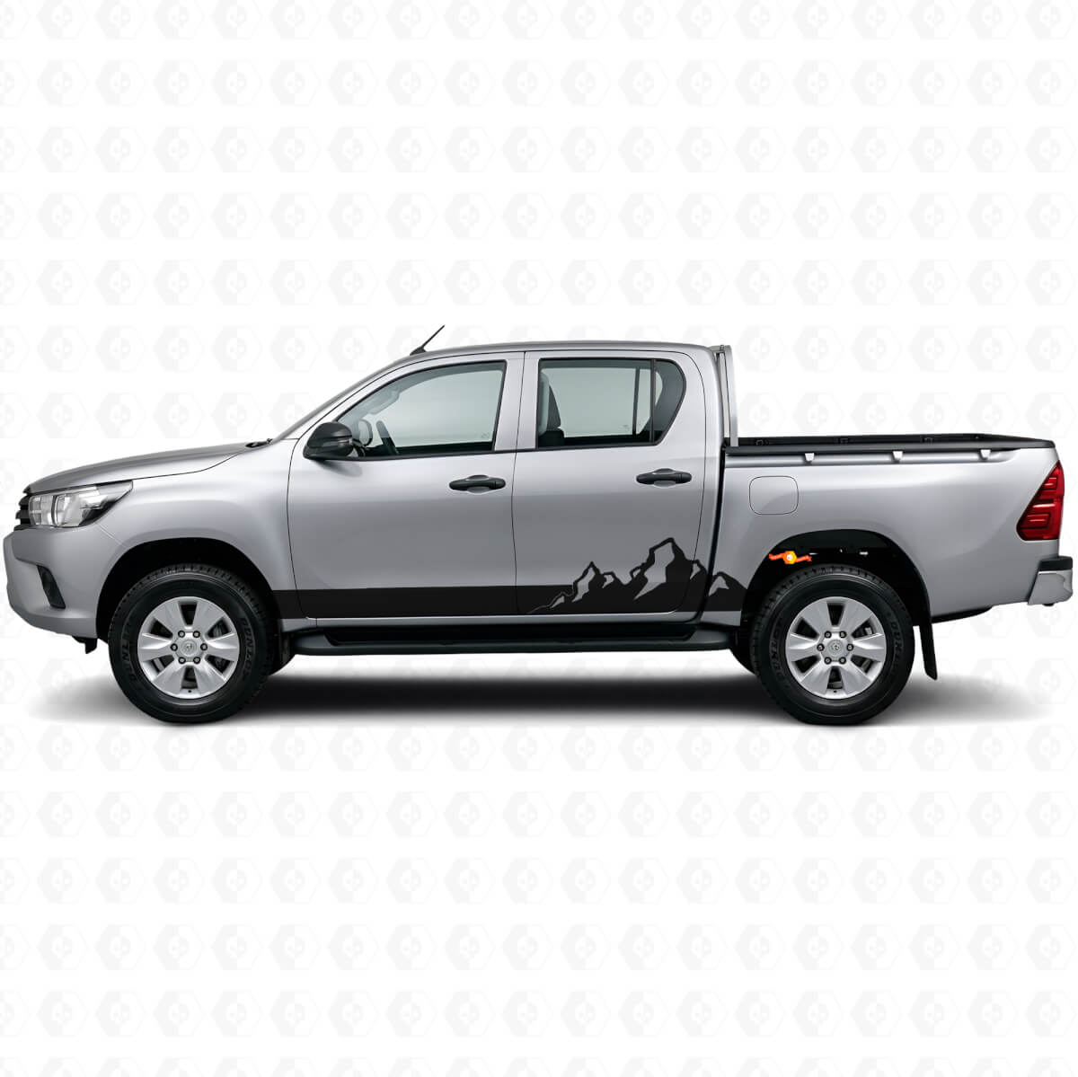 Vinyle Autocollant Bandes Fines Montagnes Pour Bas De Caisse Toyota Hilux 2015+