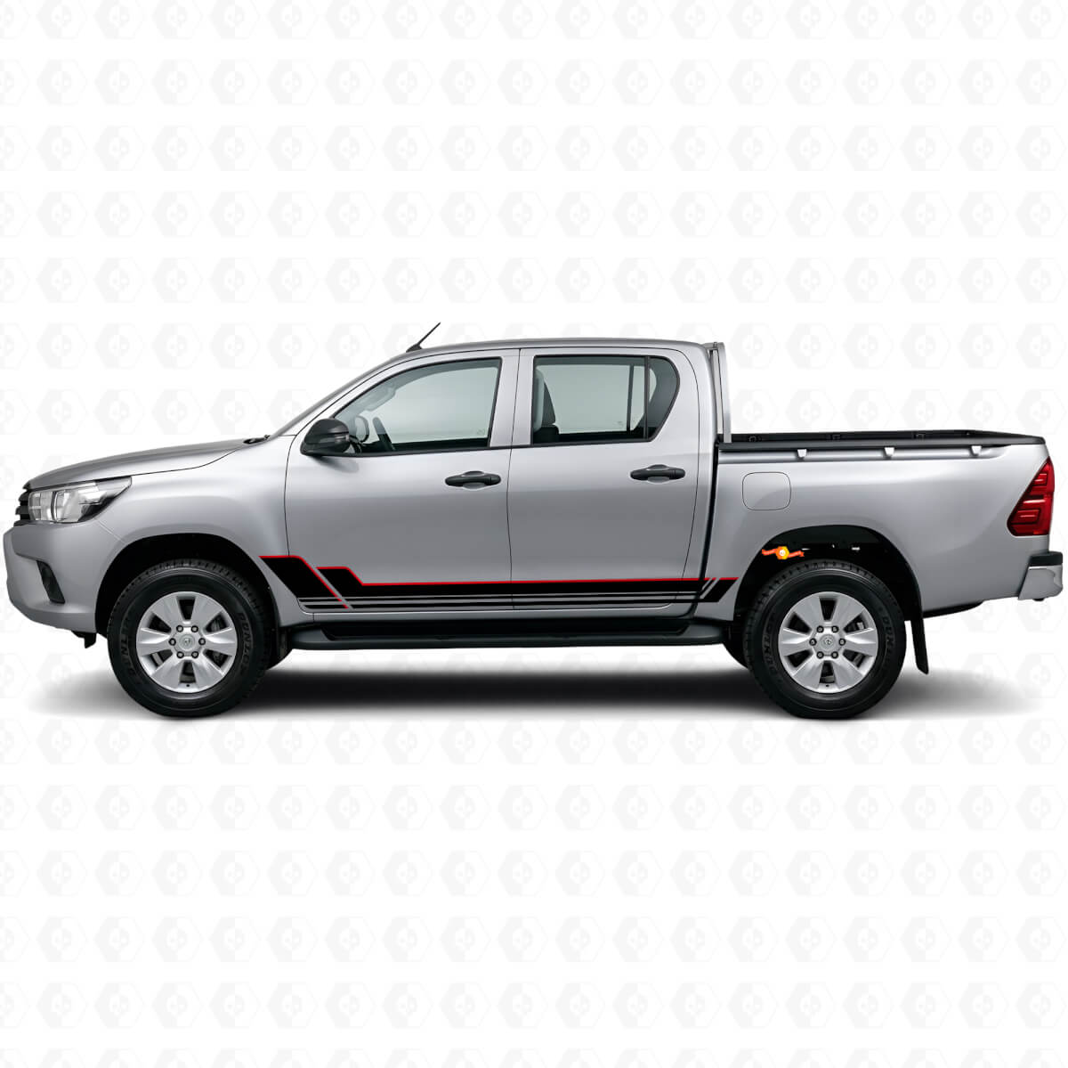 Kit de décalcomanies en vinyle à rayures jumelles pour bas de caisse Toyota Hilux 2015+