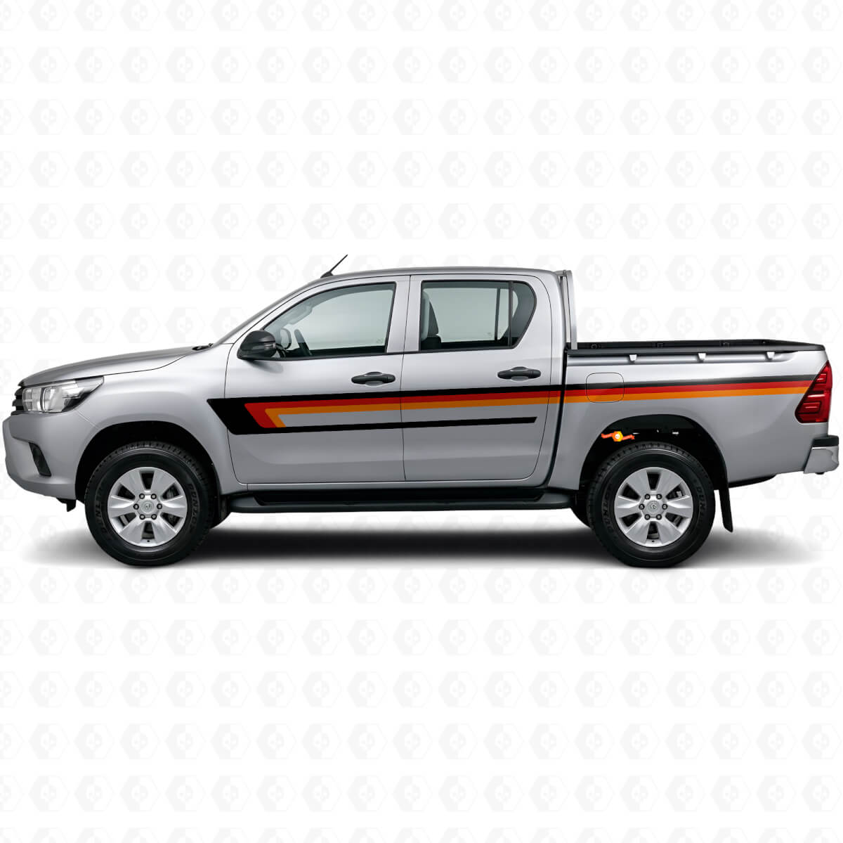 Autocollant en vinyle triple bande pour porte Toyota Hilux 2015+