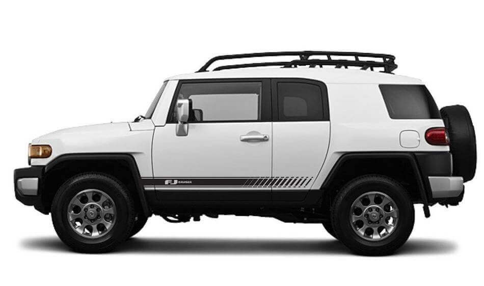 Kit d'autocollants en vinyle bandes latérales style course pour Toyota FJ Cruiser