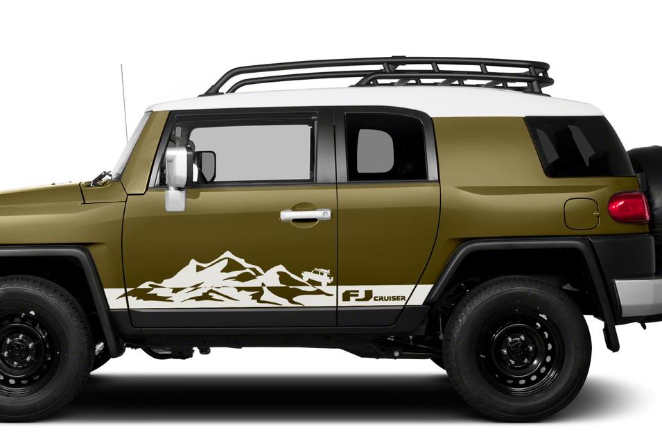 Autocollant Vinyle Latéral Style Montagnes Logo FJ pour Toyota FJ Cruiser