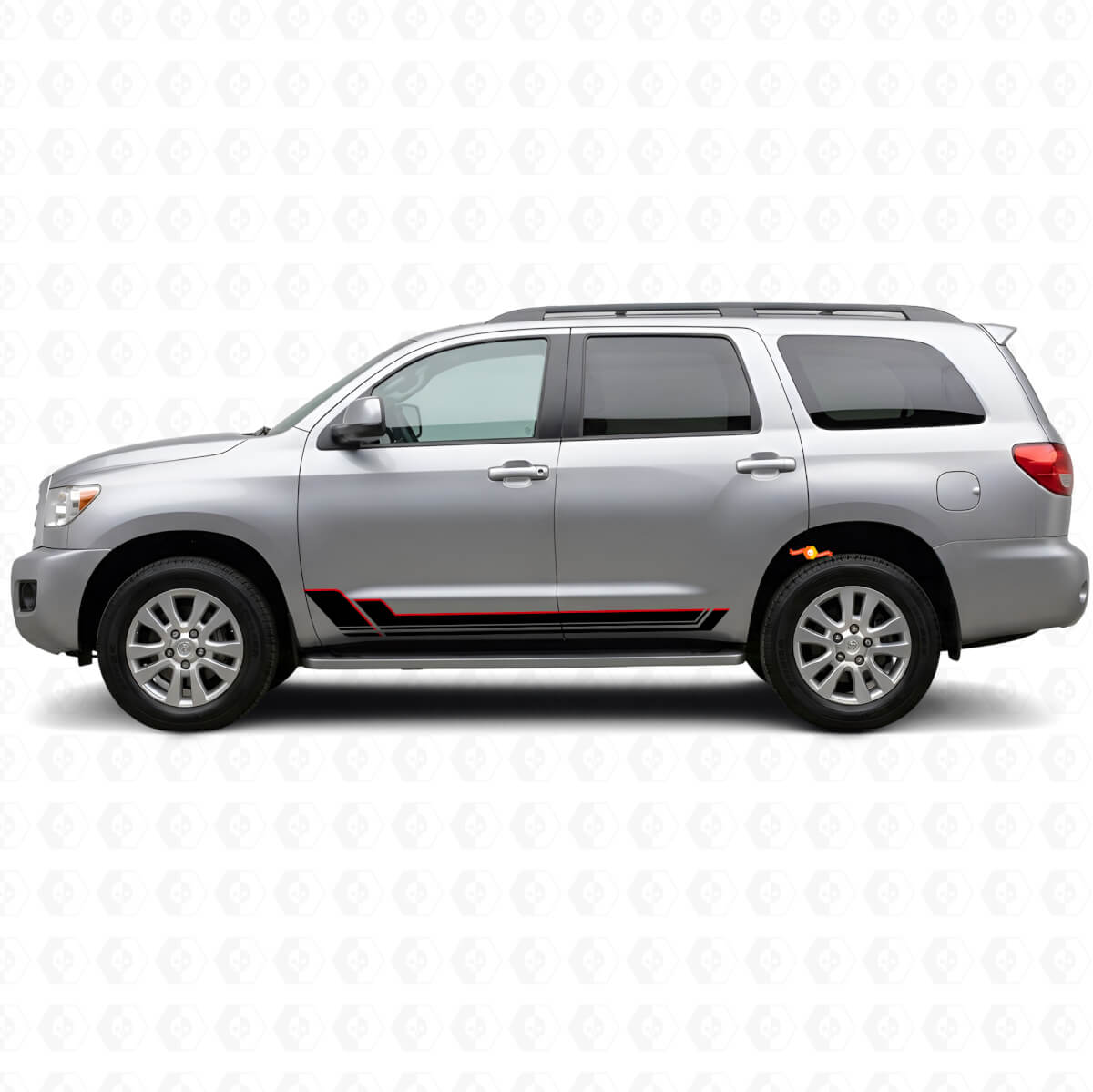 Kit d'autocollants en vinyle à bandes jumelles pour bas de caisse Toyota Sequoia 2007-2022