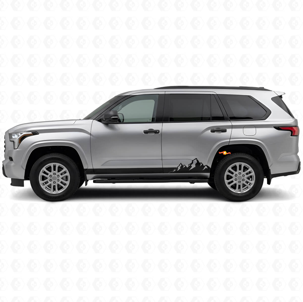 Décalque Vinyle à Bandes Fines Montagnes pour Bas de Caisse Toyota Sequoia 2022+