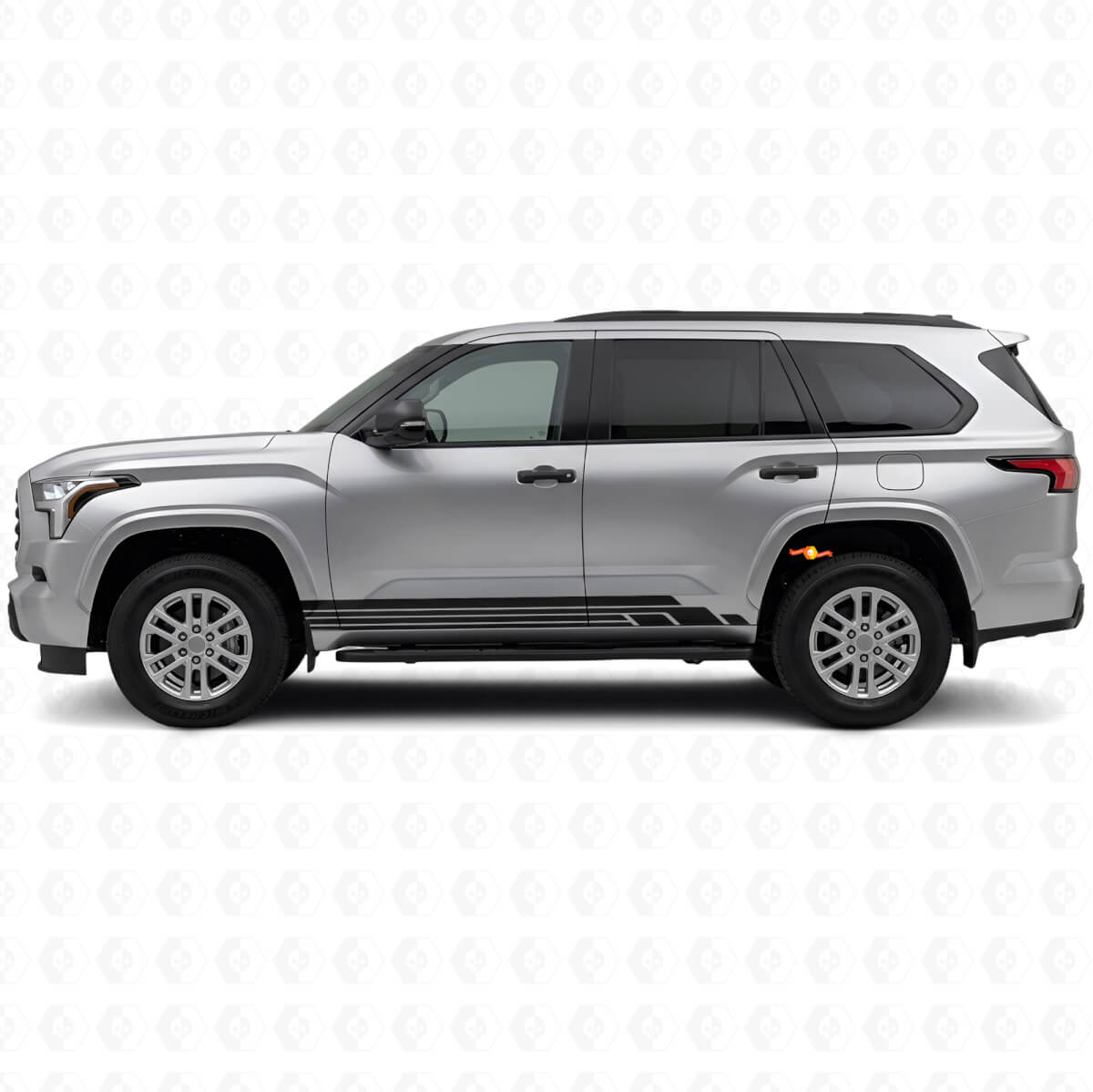 Kit d'autocollants en vinyle pour bas de caisse à rayures courbées pour Toyota Sequoia 2022+