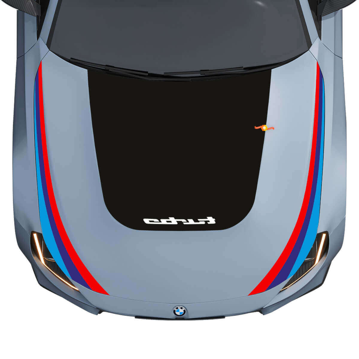 Autocollant Vinyle Capot Noir Turbo et Bandes M Performance pour BMW M2 G87