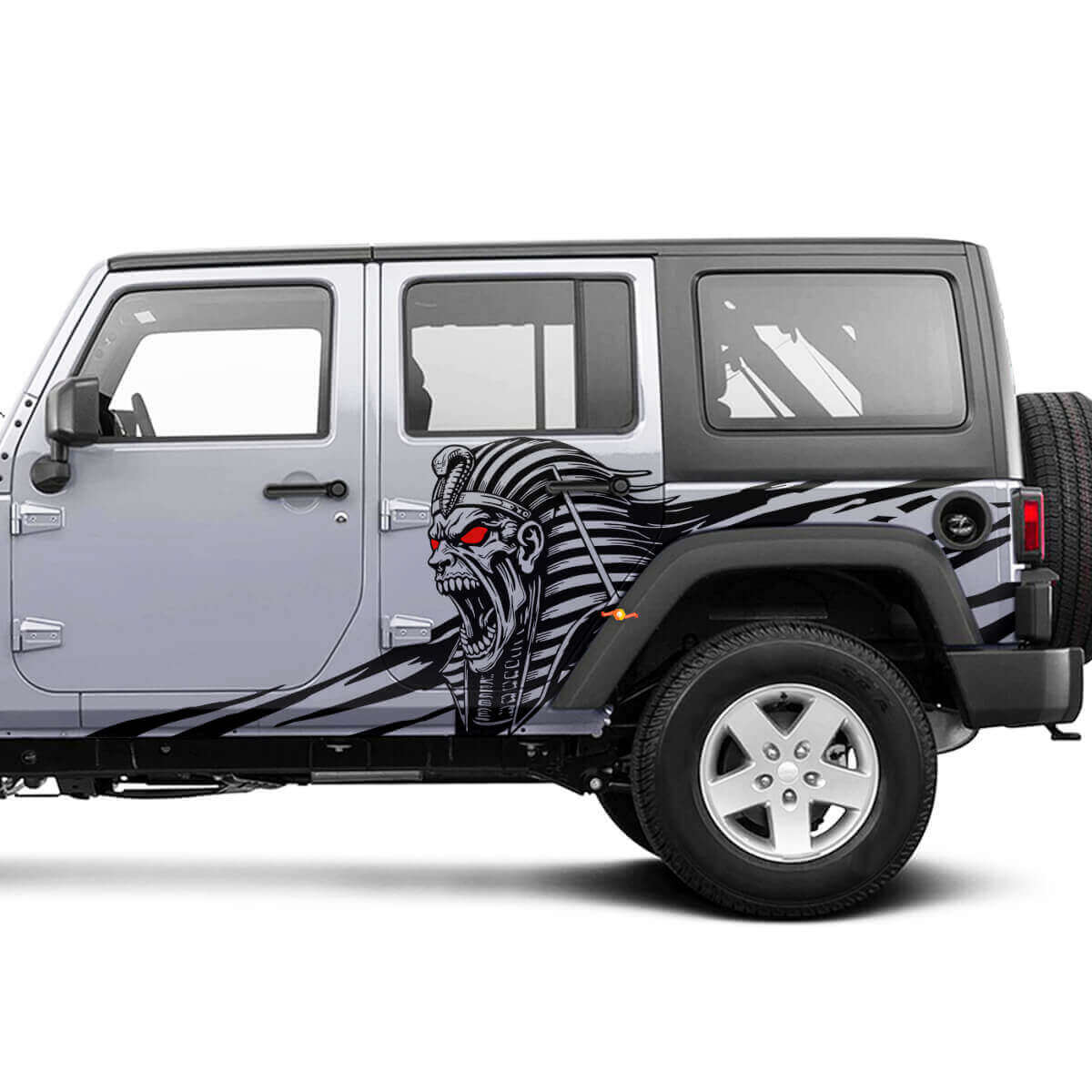 Kit d'autocollants latéraux Angry Pharaoh en vinyle pour Jeep Wrangler Unlimited