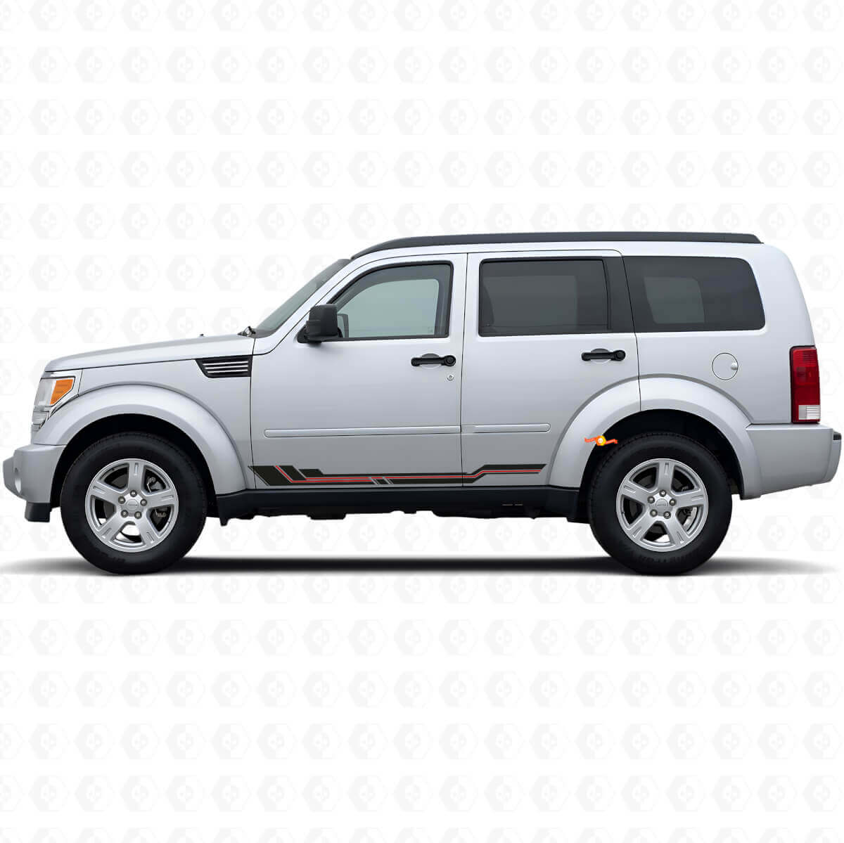Décalcomanie en vinyle à bandes courbes pour bas de caisse Dodge Nitro 2007-2011