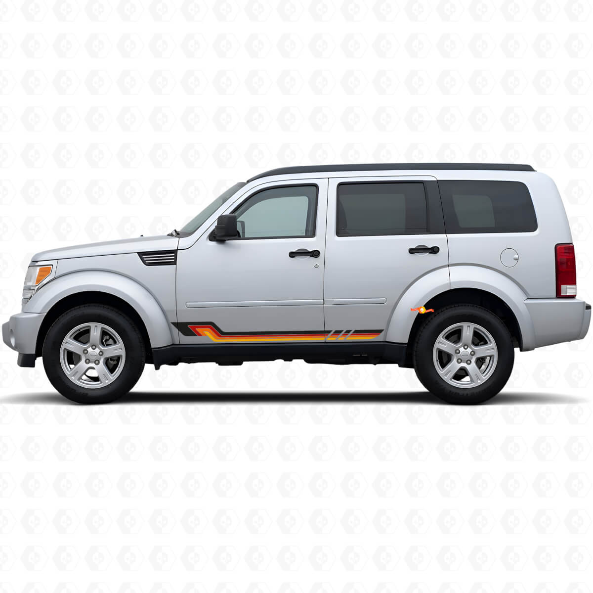 Autocollant vinyle bandes latérales style vintage pour Dodge Nitro 2007-2011