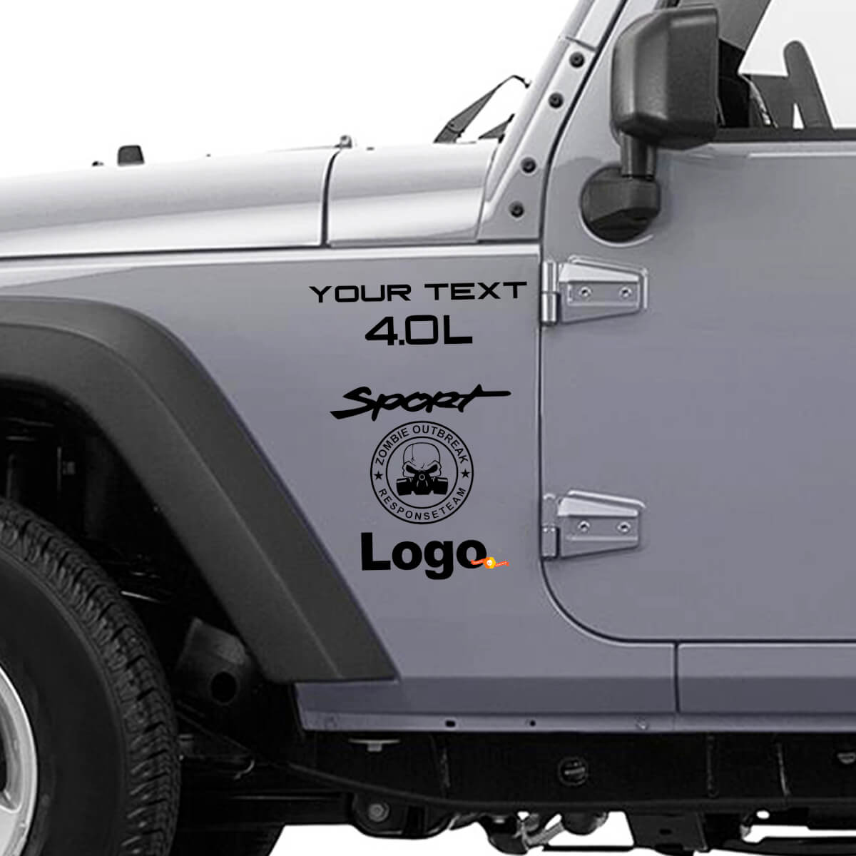 Kit de décalcomanies vinyle de l'équipe d'intervention en cas d'épidémie de zombies pour Jeep Wrangler Rubicon