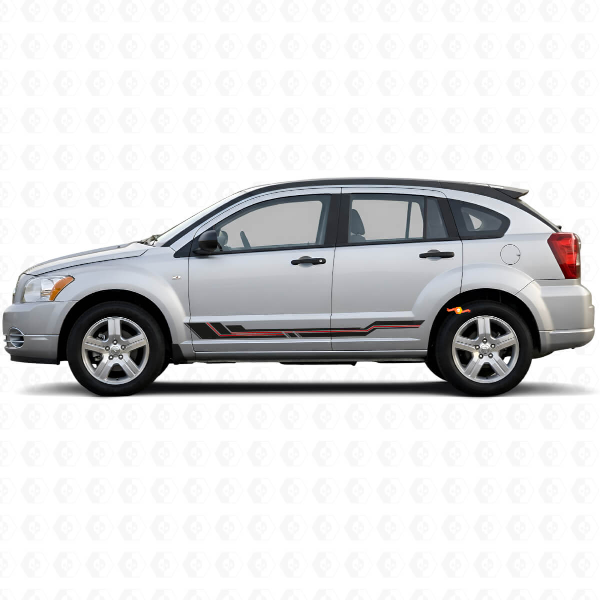 Autocollant Vinyle de Bas de Caisse à Bandes Courbées pour Dodge Caliber 2007-2012