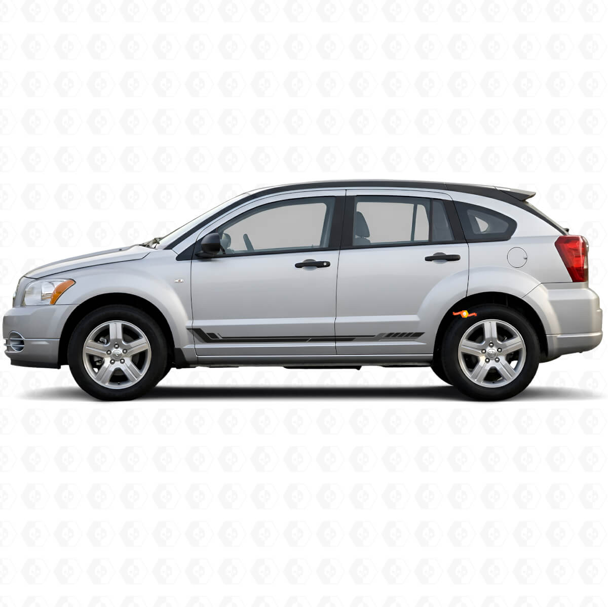Autocollant vinyle bandes latérales style course pour Dodge Caliber 2007-2012
