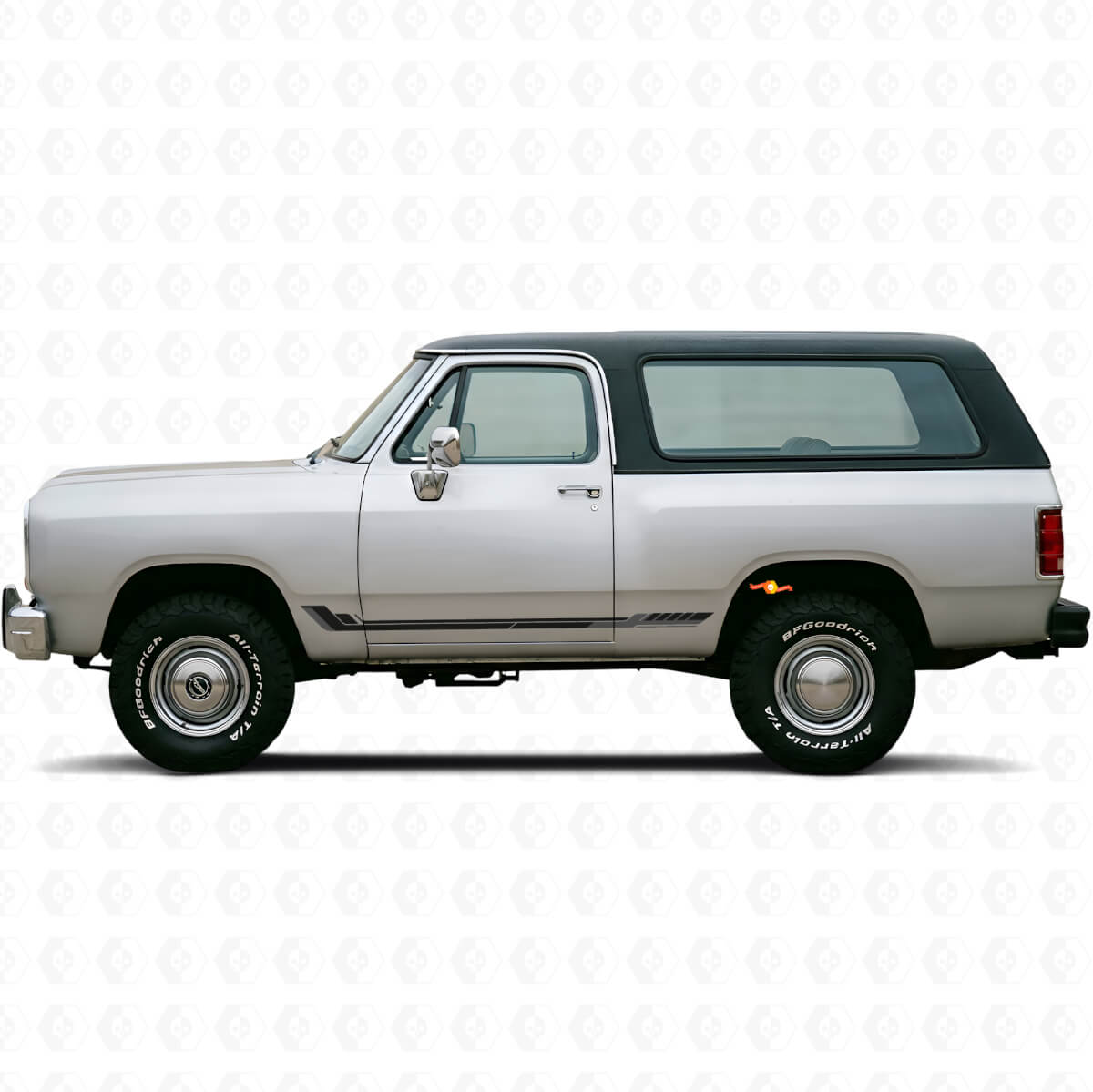 Autocollant en vinyle bandes latérales style course pour Dodge Ramcharger 1974-1993