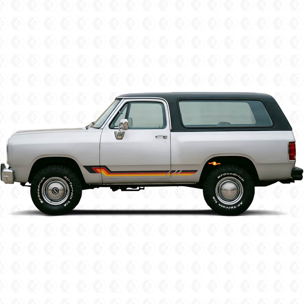 Autocollant en vinyle à bandes latérales style vintage pour Dodge Ramcharger 1974-1993