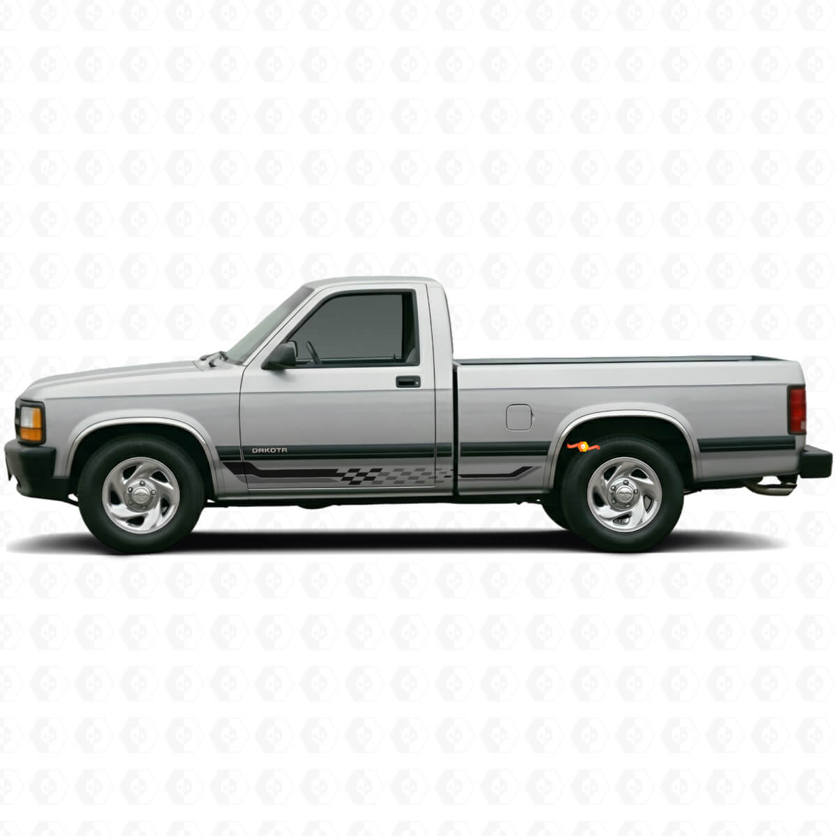 Autocollant en vinyle à rayures latérales à damier pour Dodge Dakota 1987-1996