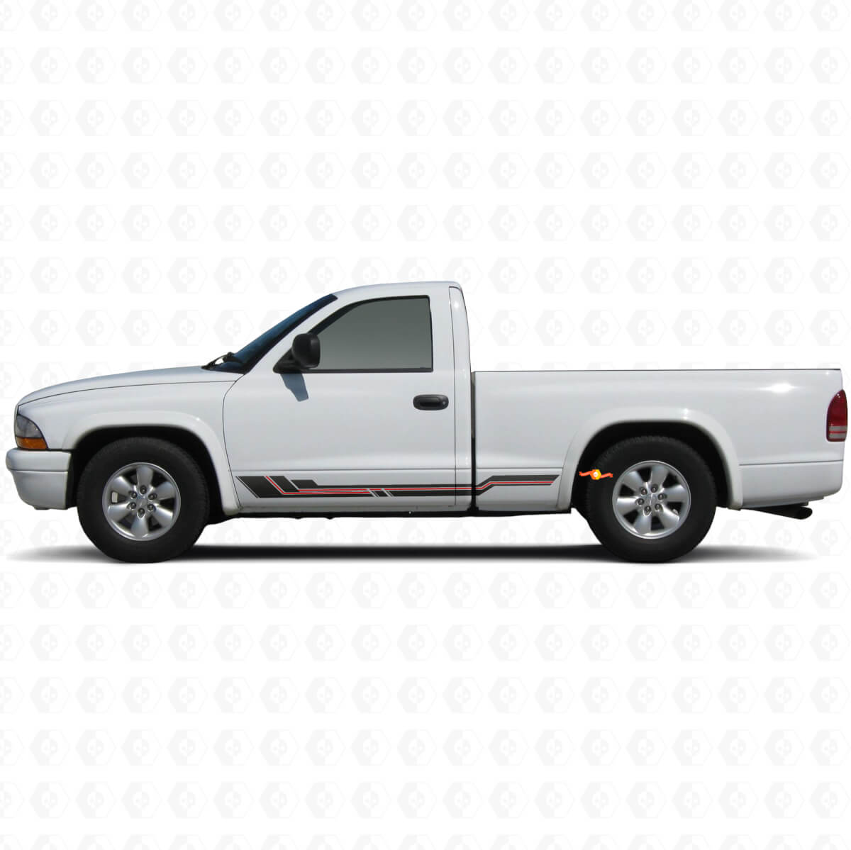 Autocollant en vinyle pour bas de caisse avec bandes courbes pour Dodge Dakota 1997-2004