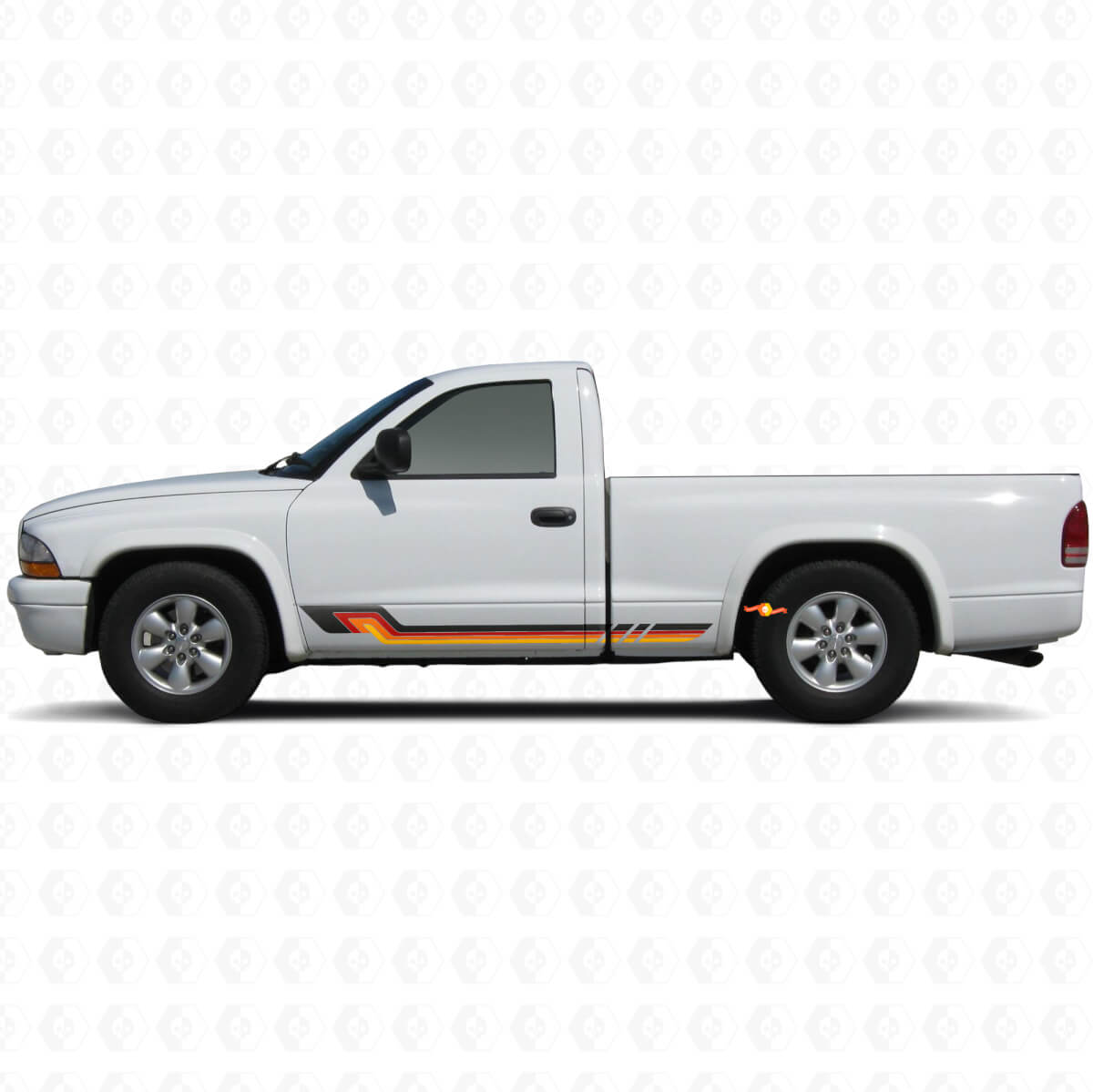 Autocollant Vinyle Bandes Latérales Style Vintage pour Dodge Dakota 1997-2004